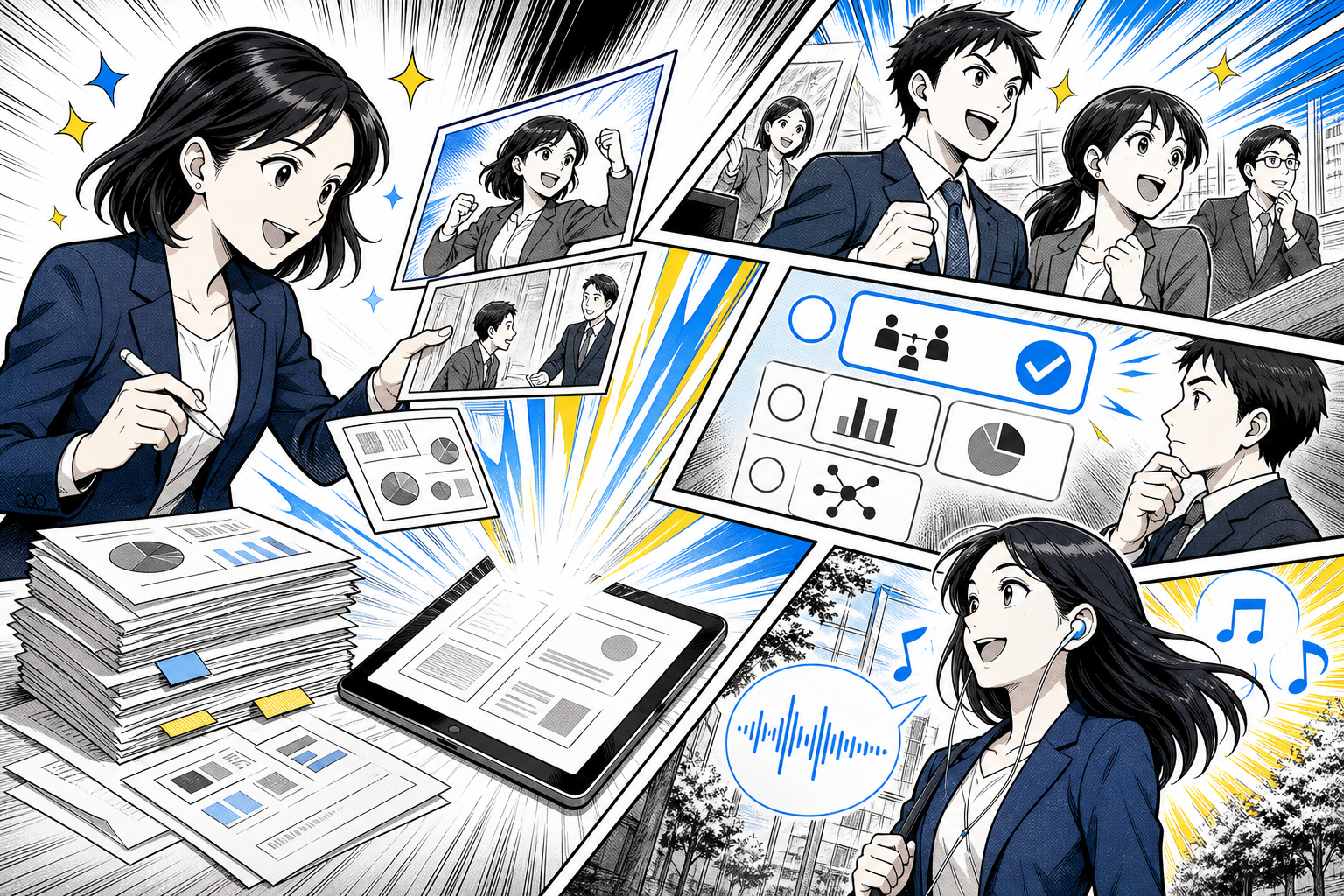 研修資料がマンガ・クイズ・音声へ変わる学習体験